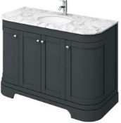 New & Boxed 1200 mm York Charcoal Marble Top Vanity Unit - 1200 mm. RRP £3,499.Hcf10.Please See