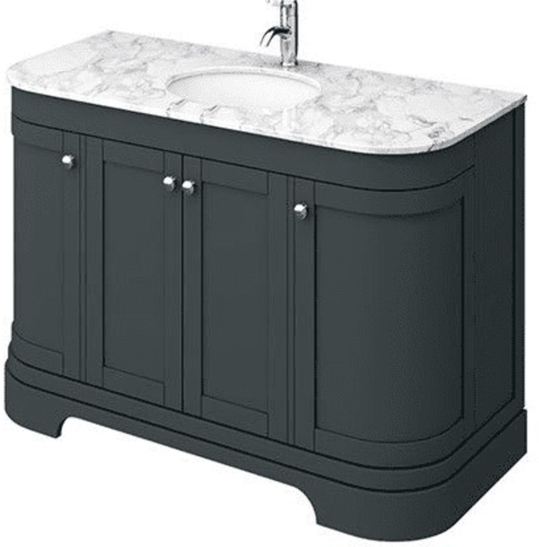 New & Boxed 1200 mm York Charcoal Marble Top Vanity Unit - 1200 mm. RRP £3,499.Hcf10.Please See