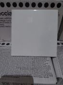 NEW PACKAGED 41m2 OF LECCIA GLOSS WHITE CERAMIC WALL TILES. 150x150MM EACH