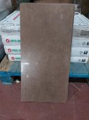 NEW PACKAGED 12.96m2 OF VEINSTONE BROWN POLISHED 300x600MM WALL AND FLOOR TILES.