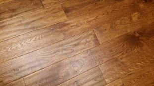 NEW BOXED 7.08m2 OF RONDA SOLID OAK PARQUET FLOORING - WHEAT. 18MM THICK. 4 SIDED BEVEL. HAND