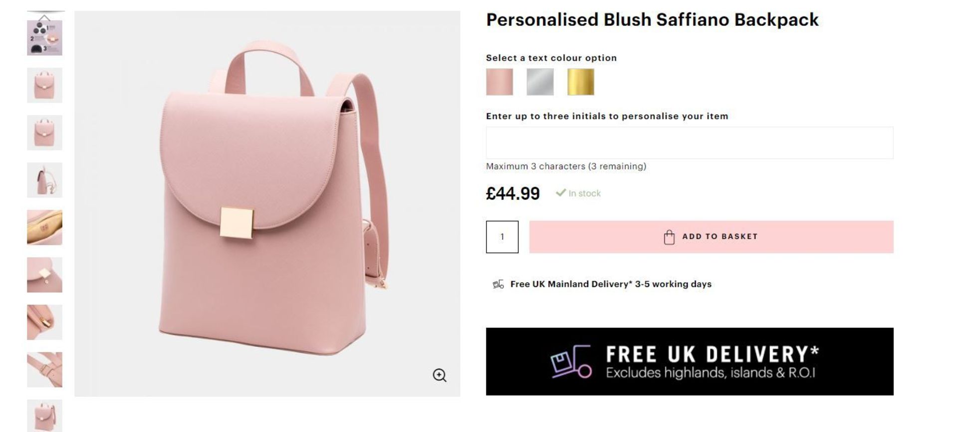 2 x NEW PACKAGED Beauti Saffiano Backpack - Blush. RRP £49.99 each. Note: Item is not personalised.