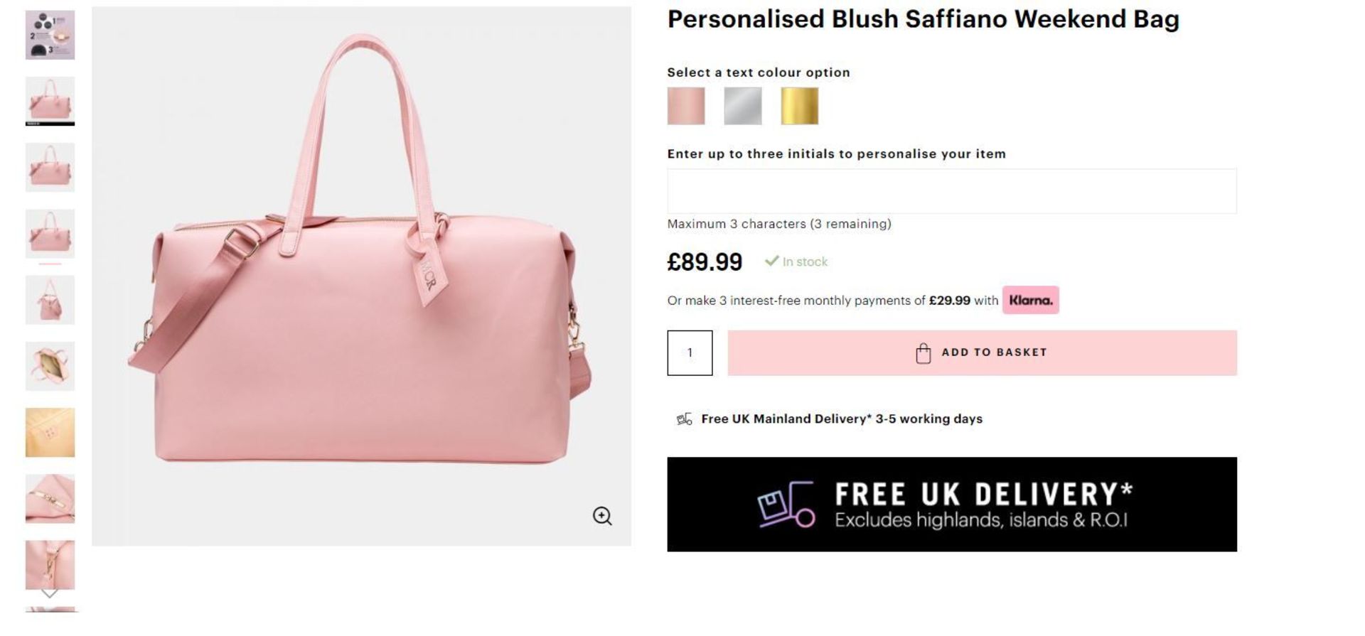 2 x NEW PACKAGED Beauti Saffiano Weekend Holdall. Blush. RRP £89.99 each. Note: Item is not