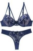 30 X BRA AND PANTS SET DESIGN 3 BLUE (SIZES MAY VARY) S1