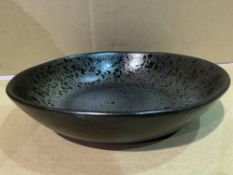 5 X BRAND NEW PACKS OF 6 RUSTICO STONEWARE BLACK IRONSTONE PASTA BOWL 22x5CM RRP £68 PER PACK R15