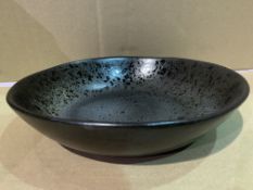 5 X BRAND NEW PACKS OF 6 RUSTICO STONEWARE BLACK IRONSTONE PASTA BOWL 22x5CM RRP £68 PER PACK R15