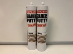 72 x NEW EVO-STIK GLAZIERS PUTTY - NATURAL. FOR WOOD & METAL FRAMES, OVER PAINTABLE, LONG LIFE. (