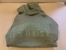 13 X BRAND NEW RISK COUTURE OLIVE OVERSIZED HOODIE SIZE XS S1