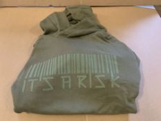 13 X BRAND NEW RISK COUTURE OLIVE OVERSIZED HOODIE SIZE XS S1