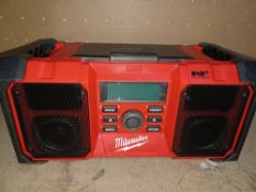 MILWAUKEE M18 JSRDAB+-0 230V OR 18V DAB+ / FM SITE RADIO (UNCHECKED, UNTESTED)