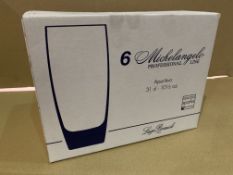 8 X BRAND NEW PACKS OF 6 LUIGI BORMIOLI MICHELANGELO MASTERPIECE HIBALL GLASSES 430ML RRP £32 PER