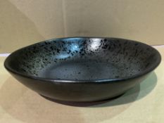 5 X BRAND NEW PACKS OF 6 RUSTICO STONEWARE BLACK IRONSTONE PASTA BOWL 22x5CM RRP £68 PER PACK R15