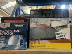 40 PIECE MIXED LOT INCLUDING MAGNETIC FROST PROTECTORS AND WINDSCREEN FROST AND SUN SHIELDS S1