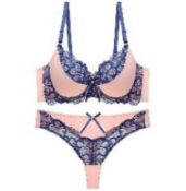 30 X BRA AND PANTS SET DESIGN 3 BLUE & PINK (SIZES MAY VARY) S1