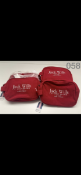 4 X JACK WILLS RED WASH BAGS RRP £100 058