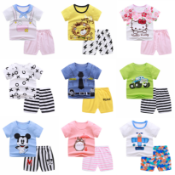 (NO VAT) 13 X BRAND NEW BABYS WORLD STRIPED PANDA PJ SETS IN VARIOUS SIZES S1