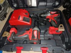 MILWAUKEE M18 CBLPP2A-402C 18V 4.0AH LI-ION REDLITHIUM BRUSHLESS CORDLESS COMBI DRILL & IMPACT