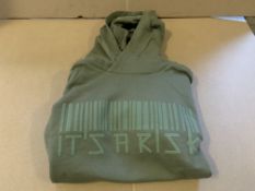 17 X BRAND NEW RISK COUTURE OLIVE OVERSIZED HOODIES SIZES SMALL AND XS S1