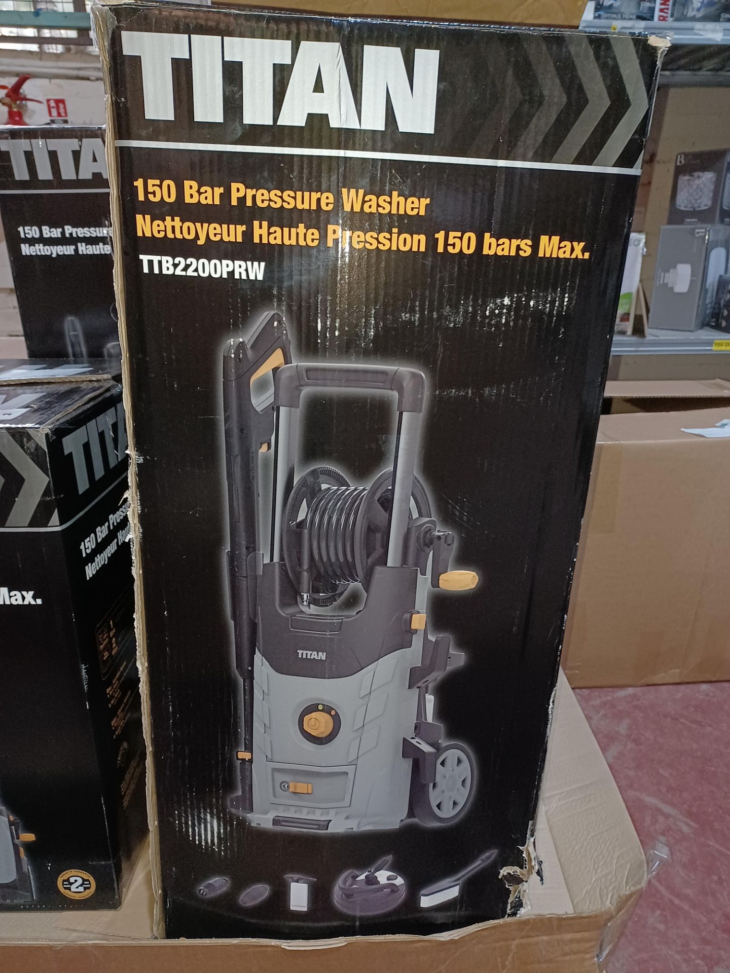 TITAN TTB2200PRW 150BAR ELECTRIC HIGH PRESSURE WASHER 2.2KW 230V COMES WITH BOX (UNCHECKED,