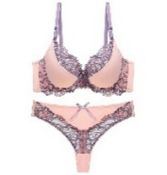 30 X BRA AND PANTS SET DESIGN 3 PURPLE & PINK (SIZES MAY VARY) S1