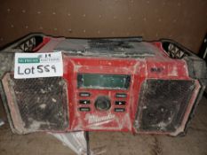 MILWAUKEE M18 JSRDAB+-0 230V OR 18V DAB+ / FM SITE RADIO (UNCHECKED, UNTESTED)