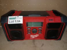 MILWAUKEE M18 JSRDAB+-0 230V OR 18V DAB+ / FM SITE RADIO (UNCHECKED, UNTESTED)