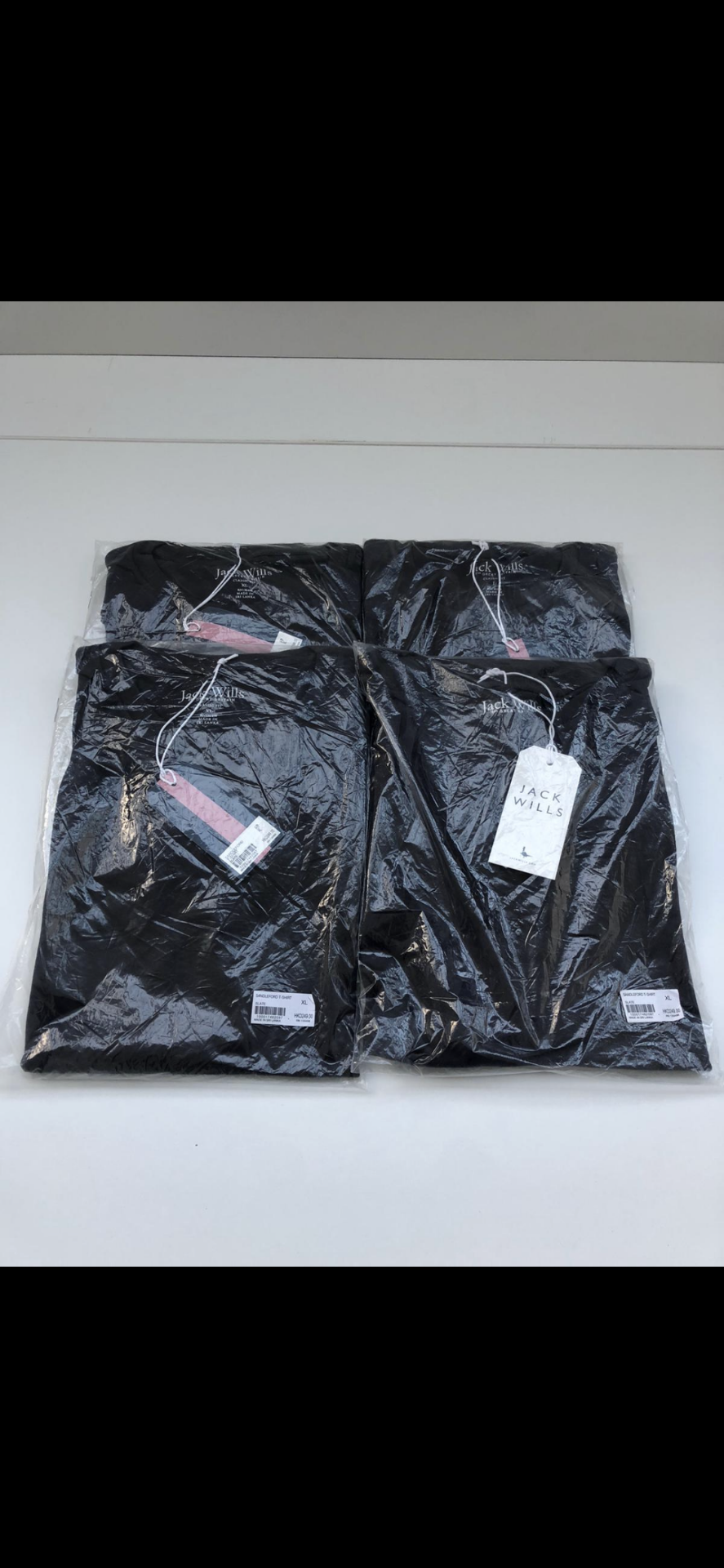4 X JACK WILLS BLACK T SHIRTS IN VARIOUS SIZES RRP £100 036