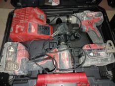 MILWAUKEE M18 CBLPP2A-402C 18V 4.0AH LI-ION REDLITHIUM CORDLESS COMBI DRILL & IMPACT DRIVER TWIN