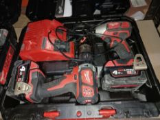 MILWAUKEE M18 BPP2Q-402C 18V 4.0AH LI-ION REDLITHIUM CORDLESS TWIN PACK COMES WITH 2 BATTERIES