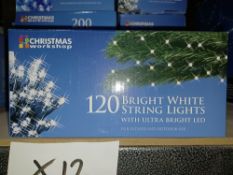 NEW BOXED 5 X BRIGHT WHITE STRING LIGHTS WITH ULTRA BRIGHT LED LIGHT LENGTH APPROX 8.3M - PCK