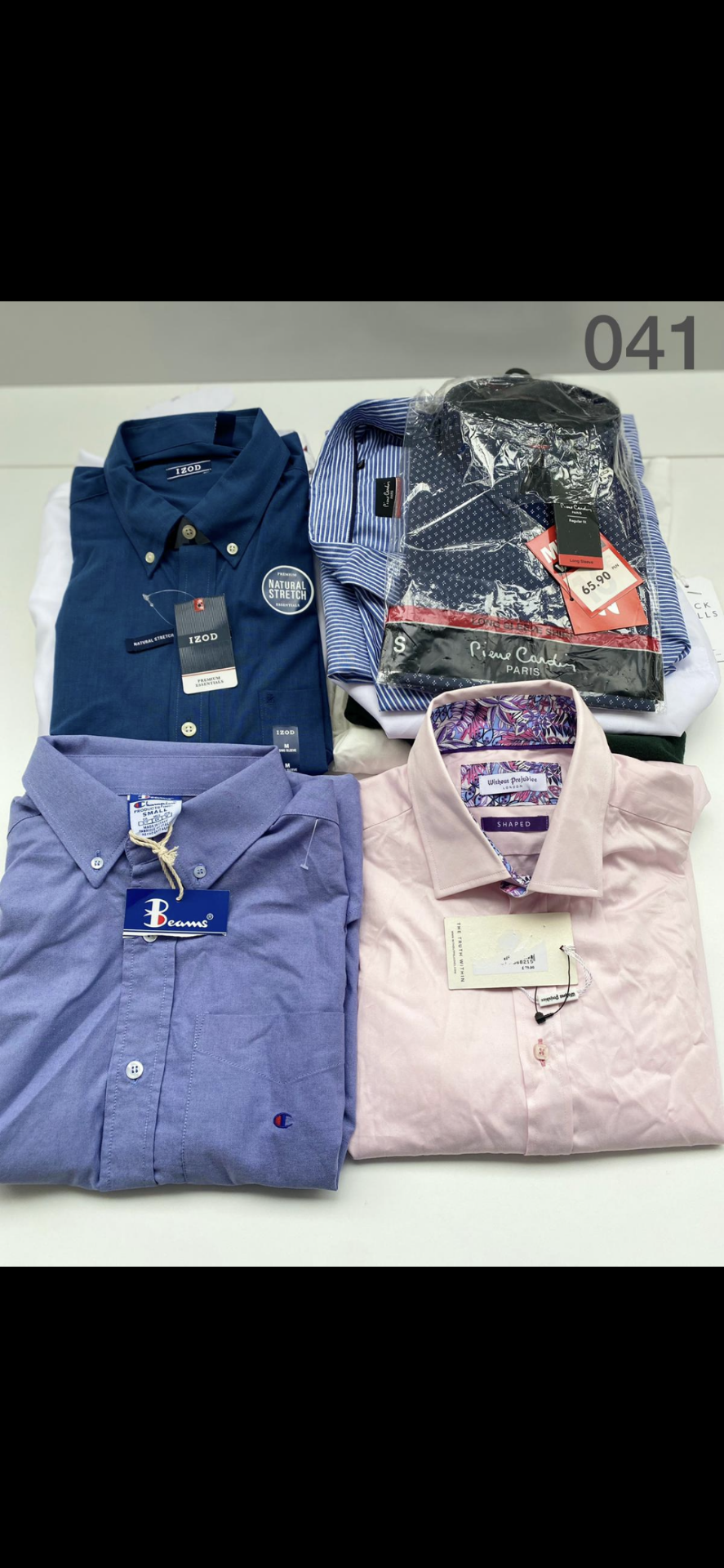10 PIECE MENS SHIRTS LOT IN VARIOUS SIZES INCLUDING JACK WILLS, IZOD AND CHAMPION RRP £320 041