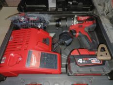 MILWAUKEE M18 CBLPD-402C 18V 4.0AH LI-ION REDLITHIUM BRUSHLESS CORDLESS COMBI DRILL COMES WITH 2