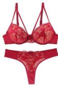 30 X BRA AND PANTS SET DESIGN 3 RED (SIZES MAY VARY) S1