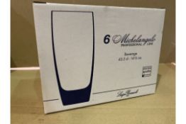 12 X BRAND NEW PACKS OF 6 LUIGI BORMIOLI MICHELANGELO 14.5OZ BEVERAGE GLASSES RRP £30 PER PACK R15