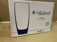 12 X BRAND NEW PACKS OF 6 LUIGI BORMIOLI MICHELANGELO 14.5OZ BEVERAGE GLASSES RRP £30 PER PACK R15