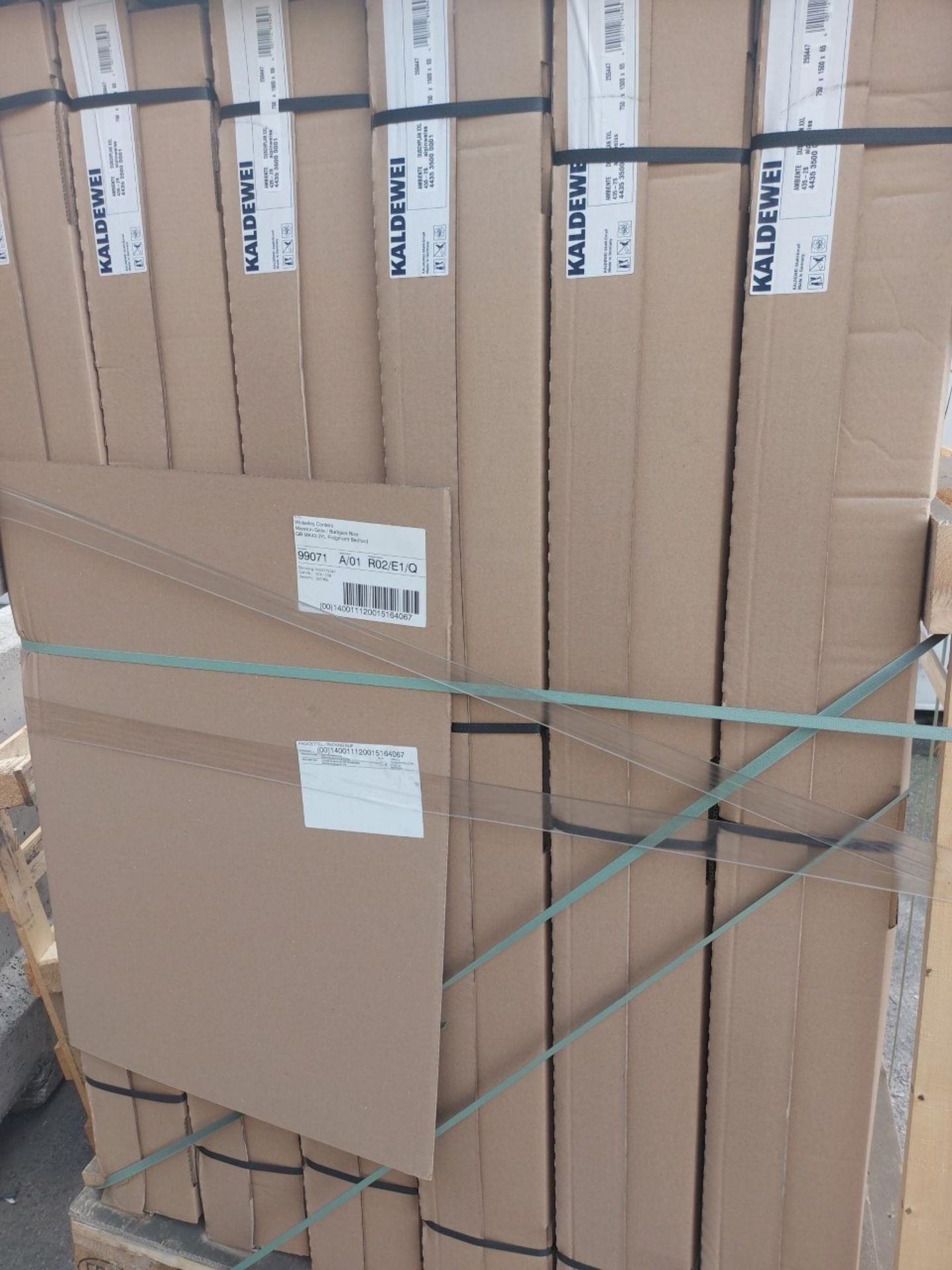 (Z125) PALLET TO CONTAIN 6 x NEW BOXED KALDEWEI DUSCHPLAN 425-1S. 1500x750MM LUXURY SHOWER TRAYS.