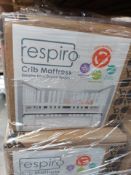 PALLET OF 20 x Brand New Boxed - Baby Trend Respiro Cot Mattress Breathable mesh and Open Air Sides.