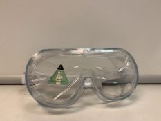 PALLET TO CONTAIN 400 X NEW PACKAGED ANTI FOG SAFETY GOGGLES. EN166 CERTIFIED. RRP £6.97 EACH. (