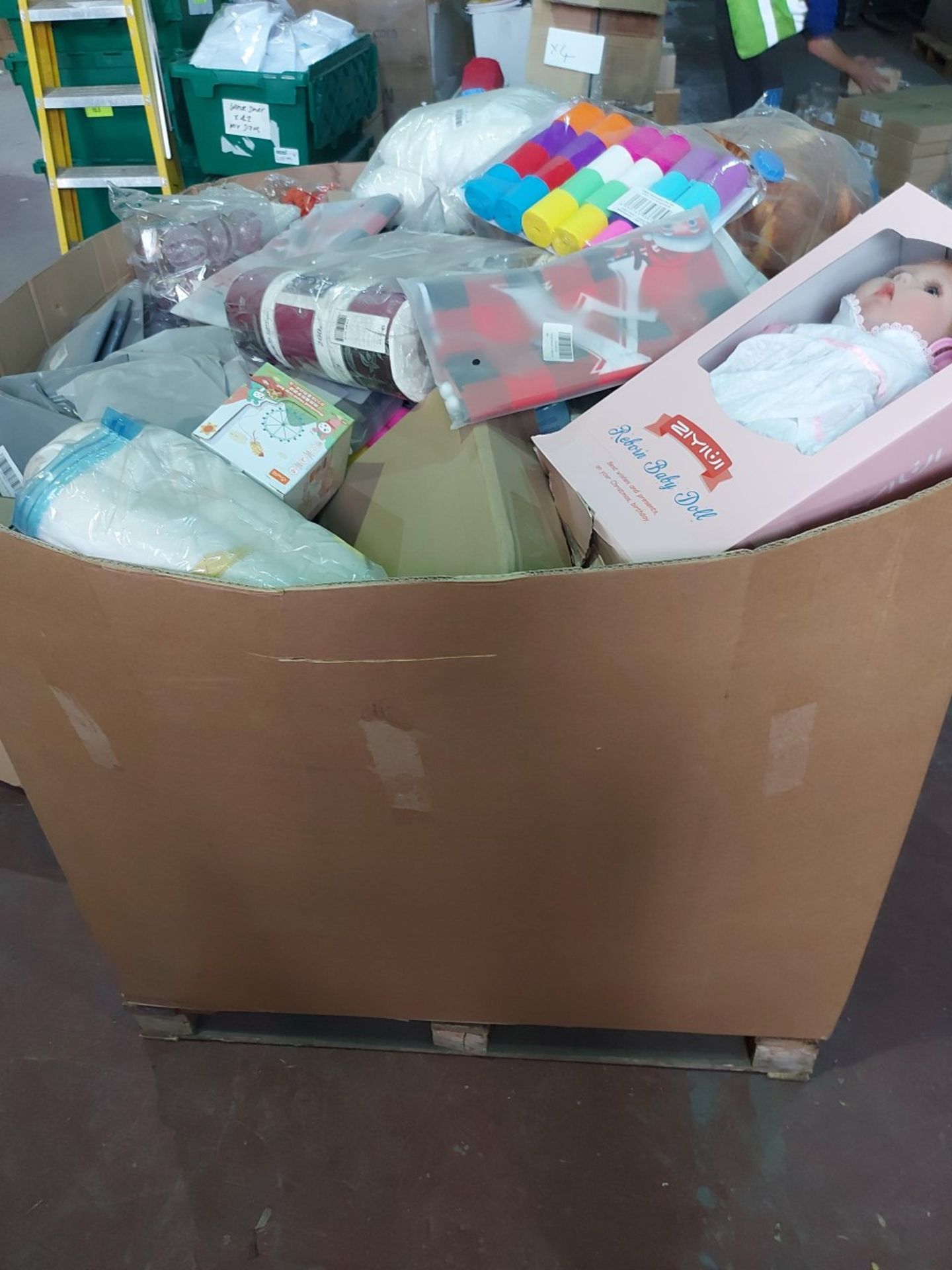 (E107) LARGE PALLET TO CONTAIN : REBORN BABY DOLL, CHILDRENS TOYS & CRAFT GOODS, CHRISTMAS GOODS INC