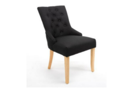 4 X BRAND NEW BOXED LUXURY CLASSIC ACCENT LINEN FABRIC DINING CHAIRS. BLACK. RRP £149.99 EACH