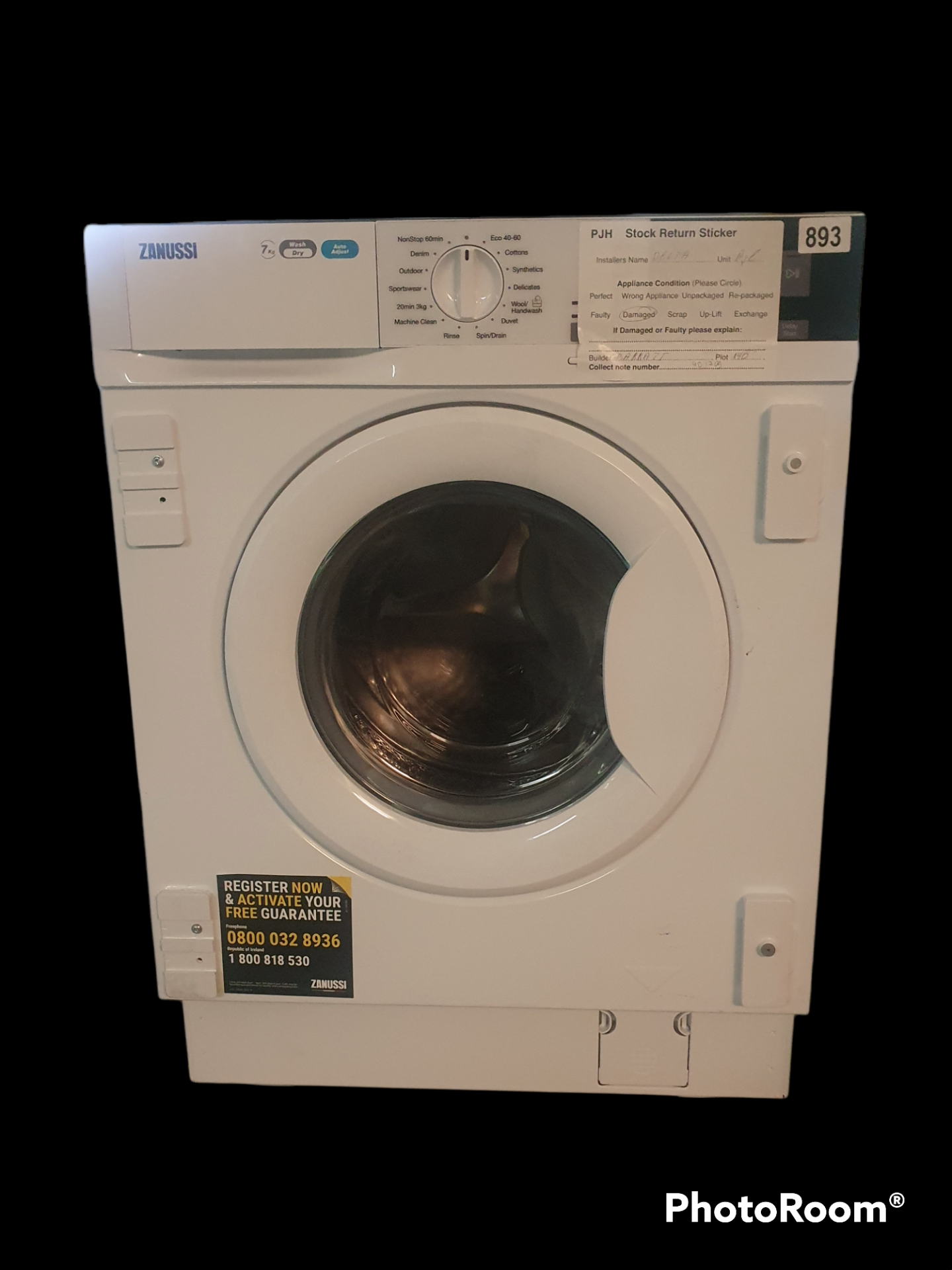 Zanussi Z716WT83BI Integrated 7Kg / 4Kg Washer Dryer with 1550 rpm - White - E Rated RRP £650