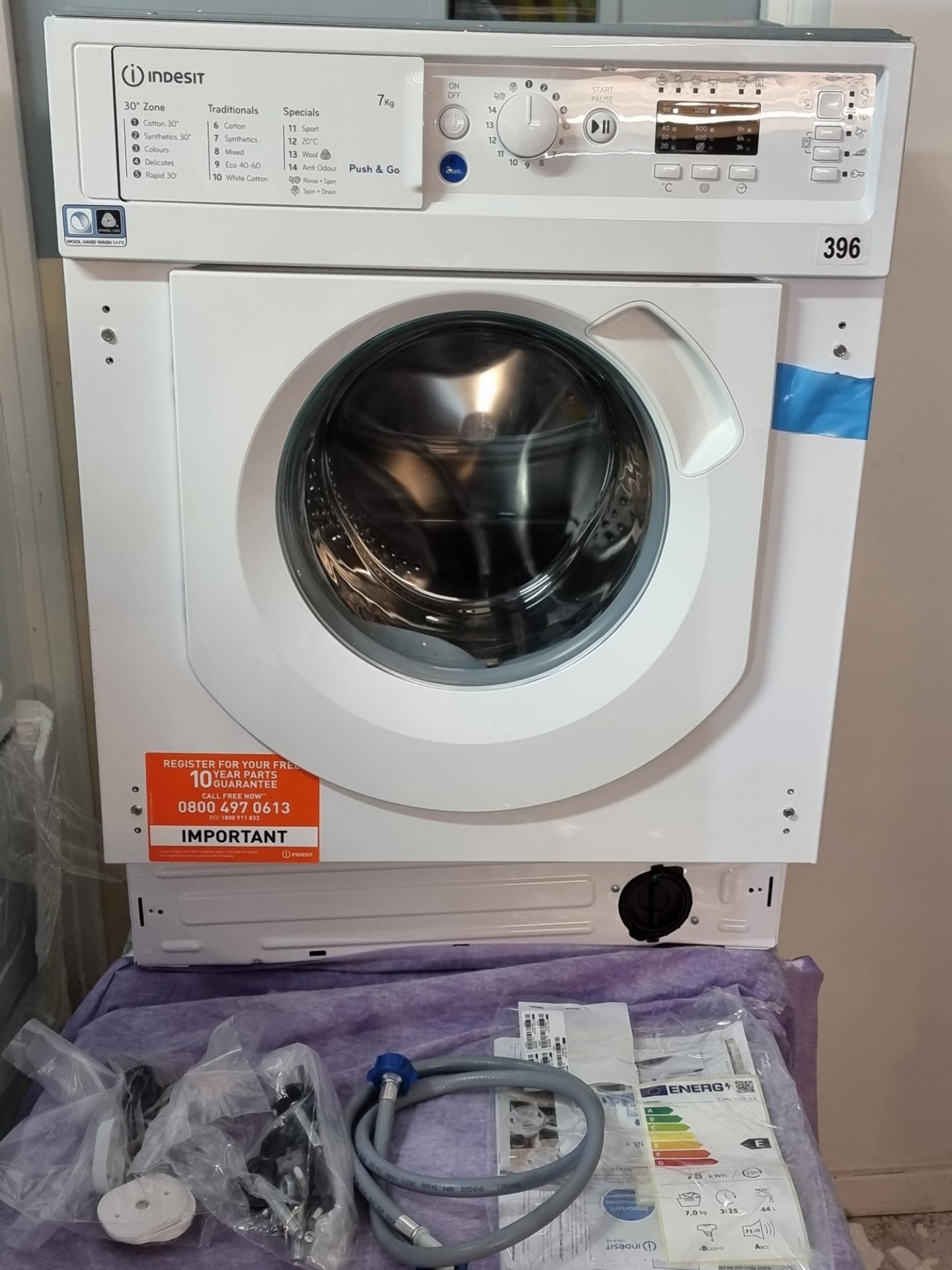 Indesit BIWMIL71252UKN Integrated 7Kg Washing Machine 1200 rpm White E Rated RRP £320