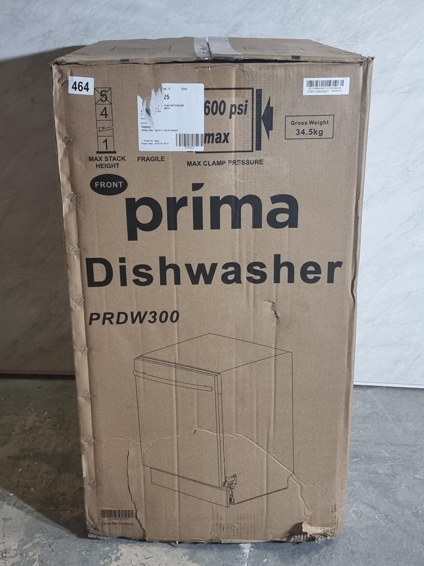 Prima PRDW300 Slimline 45cm 10 Places Integrated Dishwasher White RRP £320