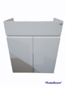 600WX318D BASIN UNIT 2DR WHITE