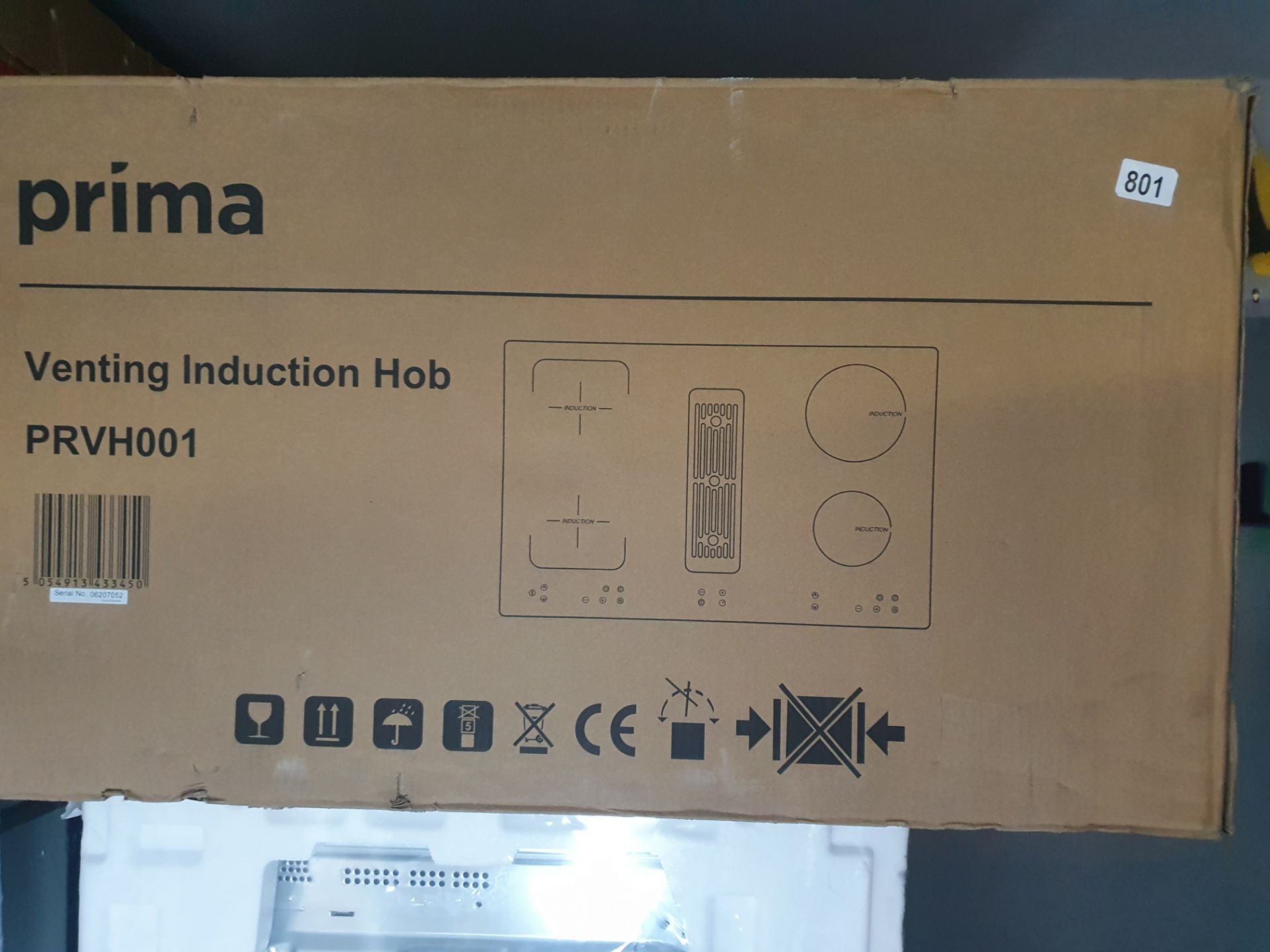 Prima+ Integrated PRVH001 Venting Induction Hob 80cm - Black RRP £1000 - DAMAGED