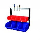 2 X BRAND NEW BIN RACK WITH 7 BINS AND MAGNETIC TOOL STRIP RRP £60 EACH GIL07Z