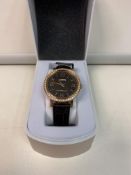 BOXED BRAND NEW Lorus Rose Gold Plated Brown Leather Strap Watch RRP £70