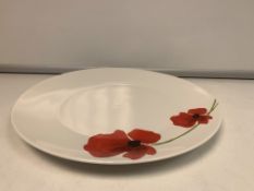 24 X BRAND NEW POPPY DESIGN DINNER PLATES R15