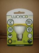 100 X BRAND NEW LUCUCO 3.5W =25W MR16 260 LUMEN LIGHT BULBS IN 2 BOXES R19