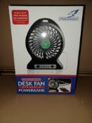 12 X BRAND NEW FALCON RECHARGEABLE DESK FANS WITH BUILT IN POWERBANKS R19